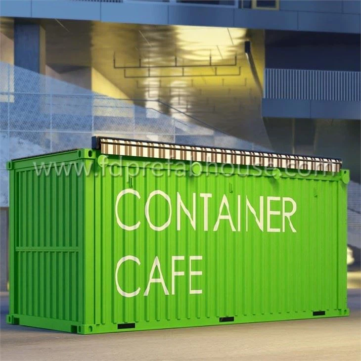 Green Double-decker Container Coffee Shop Mobile Shop